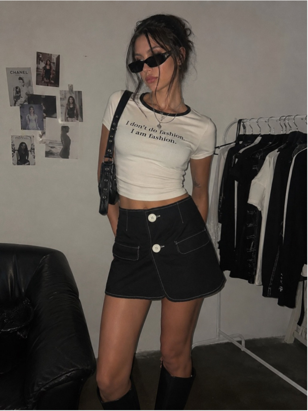 Heartbreak Black Wrap Mini Skirt Contrast Stitch Y2K Indie Sleaze NWT Grunge S